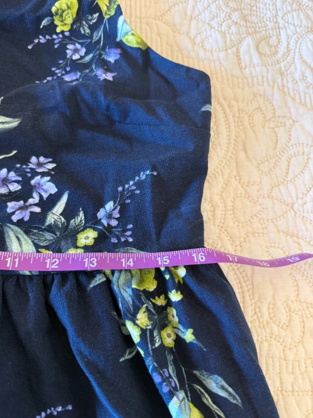 Navy Blue Lemon & Floral Print Midi Sundress - Picture 6 of 7